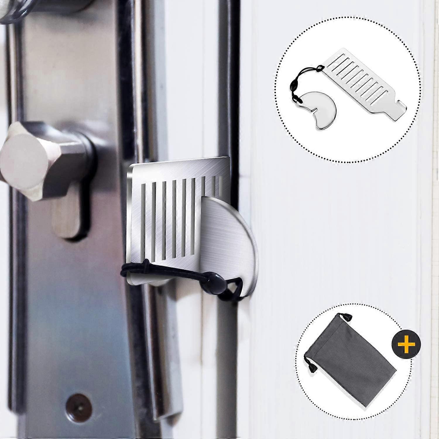 Portable Door Lock for Travel - Improved Travel Door Lock Hotel Door Lock Apartment Security Device Door Stopper - Image 2