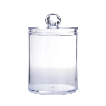 Sophisticated Crystal Glass Apothecary Jars for Bathroom Accessories, Clear Glass Container with Removable Lids for Vanity Organizers, Decora - Image 2