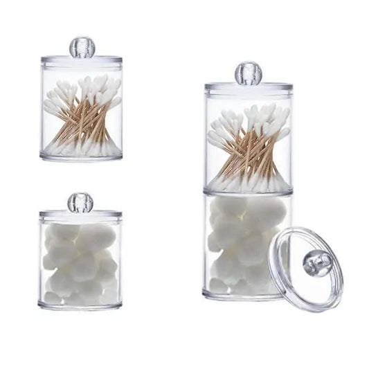 Sophisticated Crystal Glass Apothecary Jars for Bathroom Accessories, Clear Glass Container with Removable Lids for Vanity Organizers, Decora - Image 3