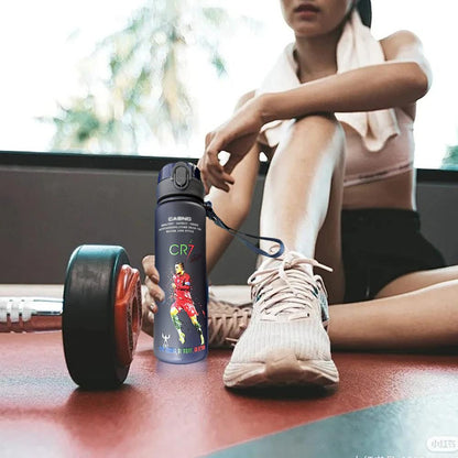 Ronaldo Sport Water Bottle with Blender Ball - BPA-Free Protein Shaker Cup B 560ml - Image 9