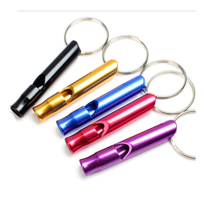 5-pack Aluminum First Aid Whistle with Keychain for Sports Referees, Hiking, Camping, Climbing - Image 4