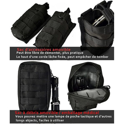 Tactical Vest, Adjustable Plate Carrier for Army, Police, Black - Image 3