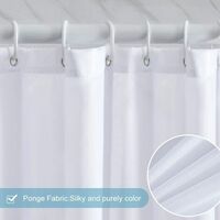 pc mildew resistant shower curtain washable waterproof fabric large polyester shower curtains for bathtub or bathroom white 200x220cm - Image 2
