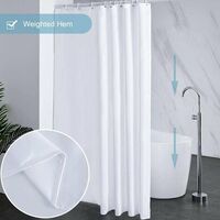 pc mildew resistant shower curtain washable waterproof fabric large polyester shower curtains for bathtub or bathroom white 200x220cm - Image 4