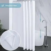 pc mildew resistant shower curtain washable waterproof fabric large polyester shower curtains for bathtub or bathroom white 200x220cm - Image 4