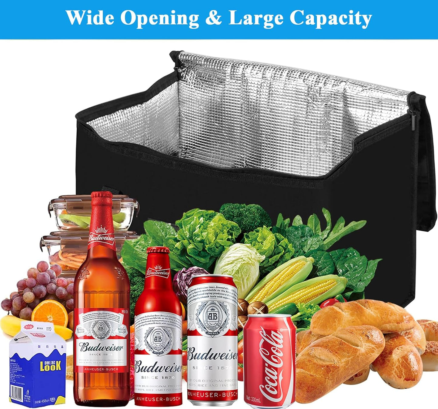 Soft Cooler Bag, 40L Large Cooler Bag, Grocery Bags, Picnic Bag, Thermal Food Delivery Bag, Insulated Bag, Cooler Bag - Image 3