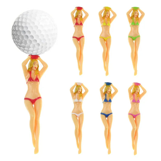 pcs Multicolor Sexy Bikini Women Golf T-shirts Gift New Design Plastic Golf Tee Shirts For Naked Girls - Women Golf Accessories - Image 2