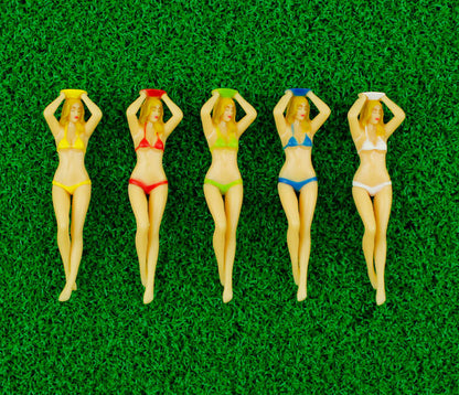 pcs Multicolor Sexy Bikini Women Golf T-shirts Gift New Design Plastic Golf Tee Shirts For Naked Girls - Women Golf Accessories - Image 3