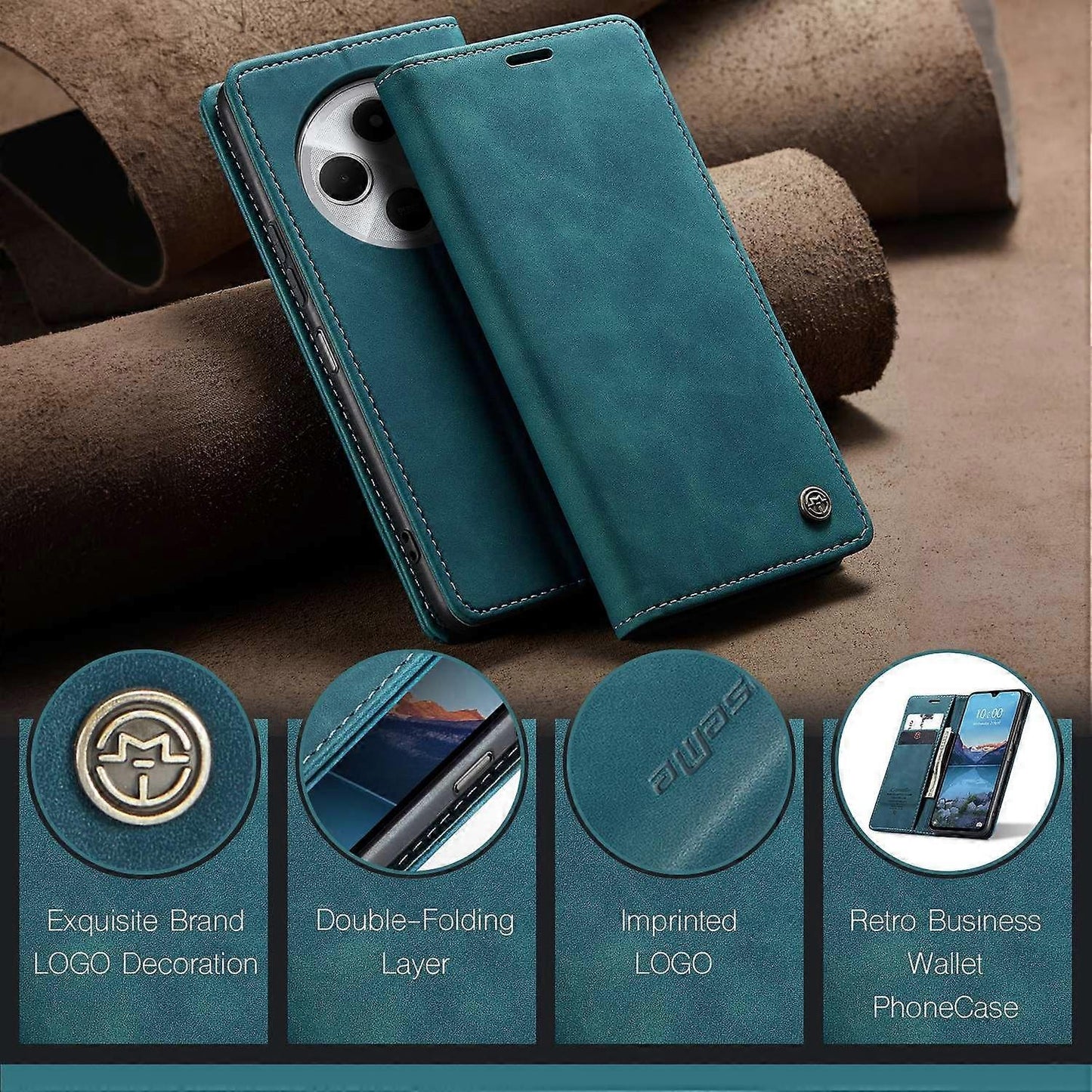 Xiaomi Redmi 14C 4G Leather Case with Card Holder Stand - Multicolor (Compatible with CASEME 013 Series) Multicolor Style E - Image 5
