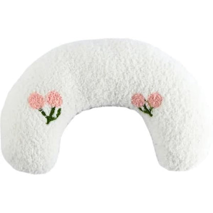 Pet Fur, Cat and Dog Pillow, Relief for Pet Play, Tear and Bite Resistant, U-Shaped Headrest, White