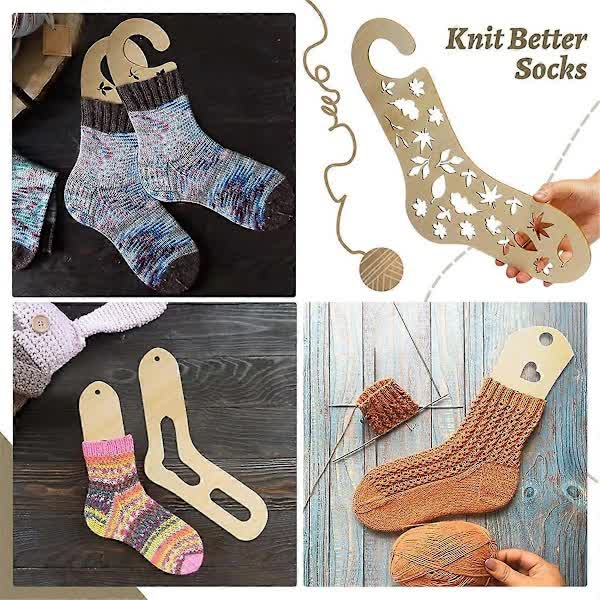 pcs Wooden Sock Blockers for Knitting, Adjustable Sock Blockers for Knitting Blockers Knitting Crochet S - Image 3