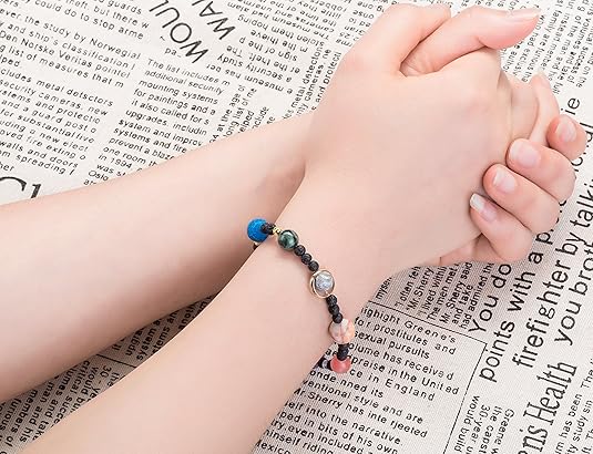 Solar System Bracelet for Men and Women, Universe Galaxy Eight Planets Guardian Star Natural Stone Beads Bracelet Gift Nine Planets—yux Nine planets - Image 4