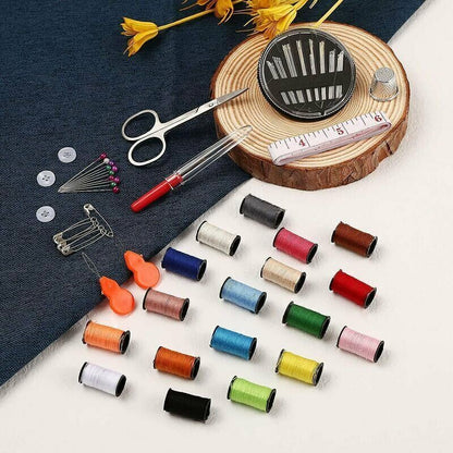 Mini Sewing Kit with 52 Sewing Accessories, 18 Thread Spools with Black Sewing Box for Beginners Kids Travelers Sewing Machine Adults Girls (Small) - Image 3