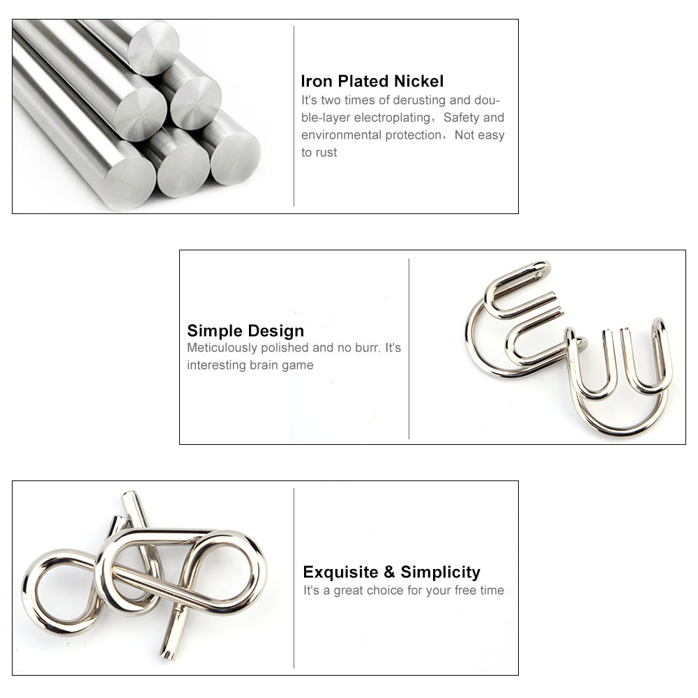 20-pack Metal Wire Puzzle Set IQ Puzzle Brain Training Toys Wire Puzzle - Image 3