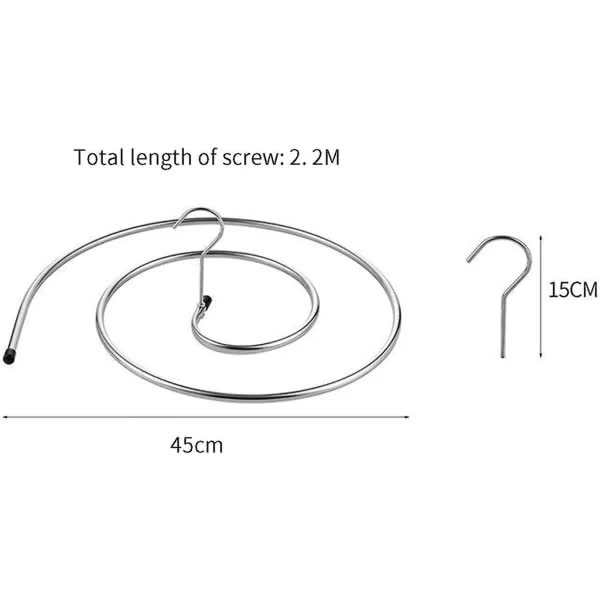 QU/2 pcs Clothes Drying Rack Stainless Steel Laundry Holder Spiral Hanger for Blankets, Sheets, Curtains (Silver) - Image 3