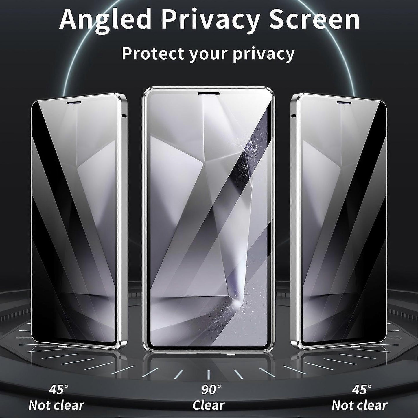 Compatible with Samsung Galaxy S25 Ultra Case Anti-Spy Double-Sided Tempered Glass Magnetic Phone Case - WELLNGS Black_yux Black - Image 3