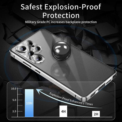 Compatible with Samsung Galaxy S25 Ultra Case Anti-Spy Double-Sided Tempered Glass Magnetic Phone Case - WELLNGS Black_yux Black - Image 4