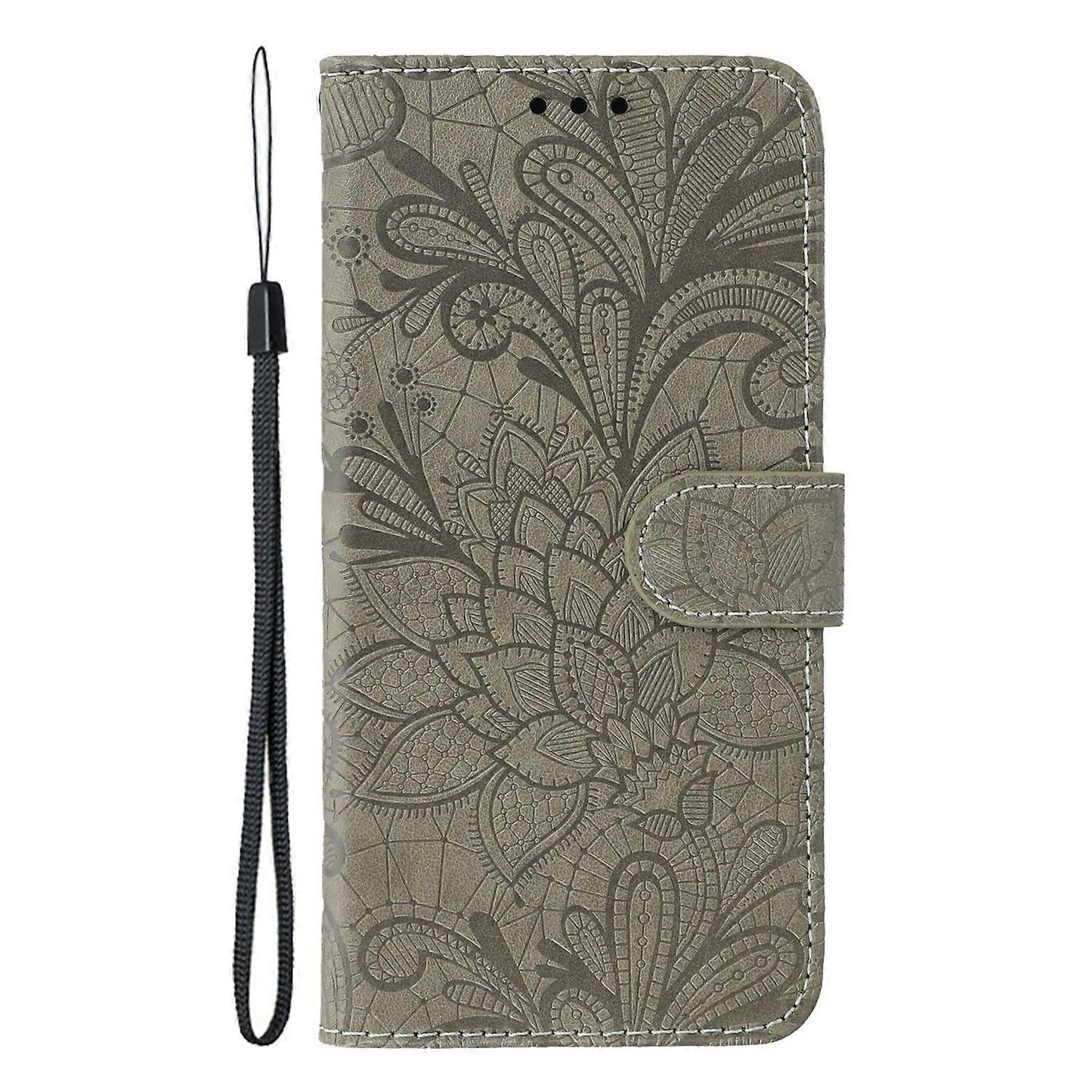 Case for iPhone 16e Lace Flowers PU Leather Flip Wallet Case - Image 4