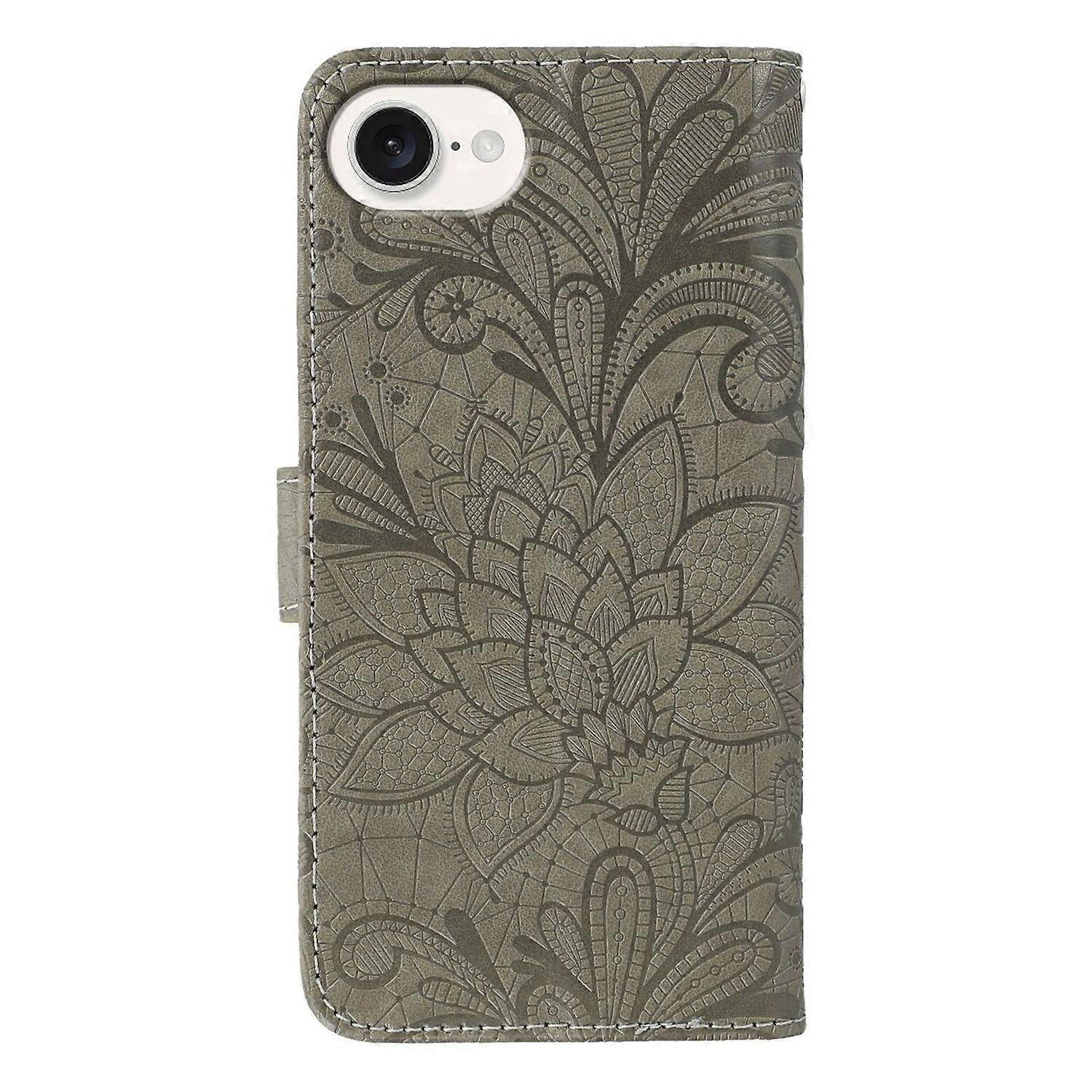 Case for iPhone 16e Lace Flowers PU Leather Flip Wallet Case - Image 5