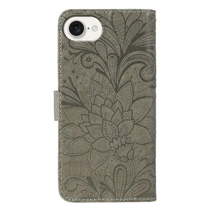 Case for iPhone 16e Lace Flowers PU Leather Flip Wallet Case - Image 5