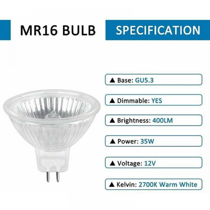 GU5.3 35W 12V Halogen lamp, MR16 Halogen Spot lamp, 6-pack - Image 2