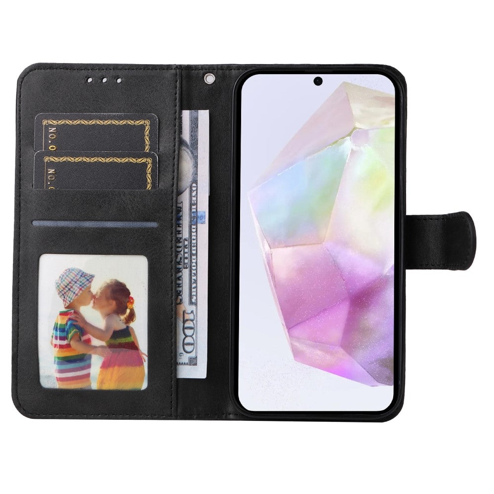 SKALO Samsung A56 5G PU Leather Wallet Case - Multiple Colors Black_max Black - Image 3
