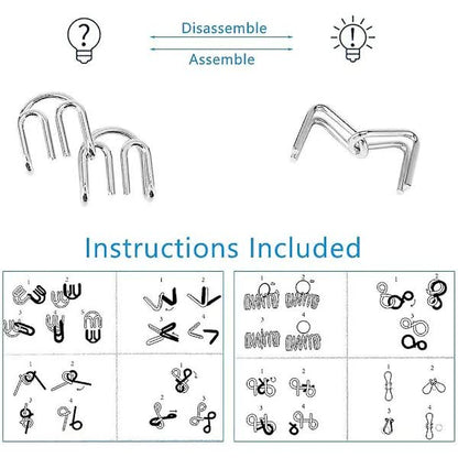 8pcs/set Metal Brain Teaser IQ Brain Training Puzzle Rings Separate Toy Board Games for Kids and Adults - Image 4