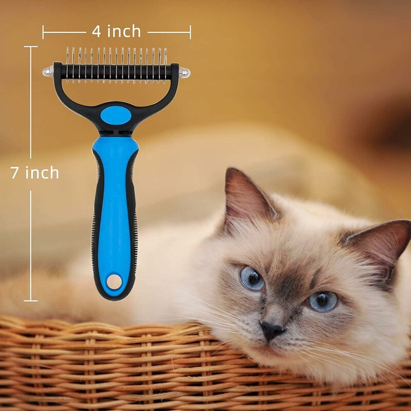 Dog Brush Cat Brush, Professional Dog Dematting Comb and Long Hair Dog Brush, Grooming Rake for Dogs and Cats to Remove Undercoat from Pets - Image 2