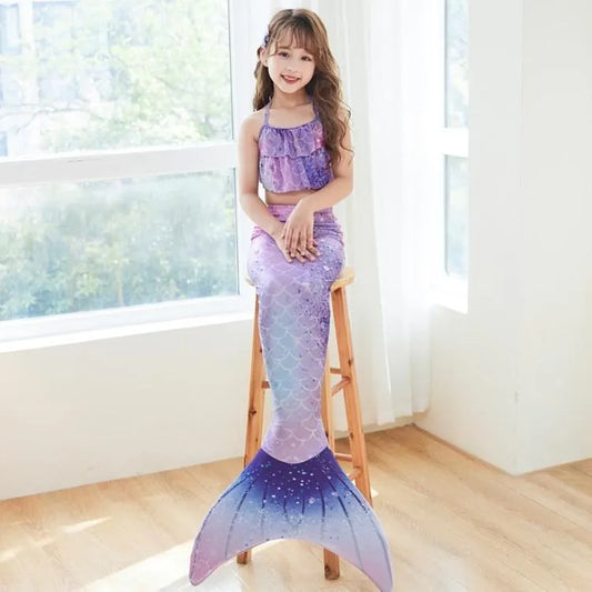 Halloween Deals Mermaid Swimsuit Monofin Mermaid Fins Kids Mermaids Package A (3 pcs Package Pack A (3 pcs) M (5-7 \u00e5r)