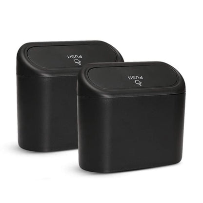 Small Car Trash Can, Car Storage Box, 2-Pack Small Waterproof Car Trash Can with Lid Portable Hanging Storage Box for Car Office - Image 2