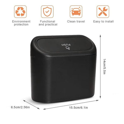 Small Car Trash Can, Car Storage Box, 2-Pack Small Waterproof Car Trash Can with Lid Portable Hanging Storage Box for Car Office - Image 3