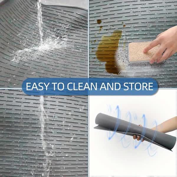 Extra Large Silicone Stove Protector Mat - Heat Resistant Protector for Electric Stove, Non-Slip Dish Mat for Kitchen Black - Image 3