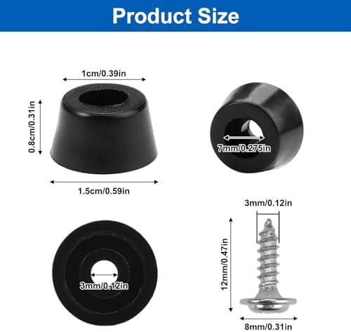 50 pieces rubber feet for cutting boards with stainless steel screws, rubber buffer, screw-proof rubber feet - Image 2