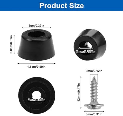 50 pieces rubber feet for cutting boards with stainless steel screws, rubber buffer, screw-proof rubber feet - Image 2