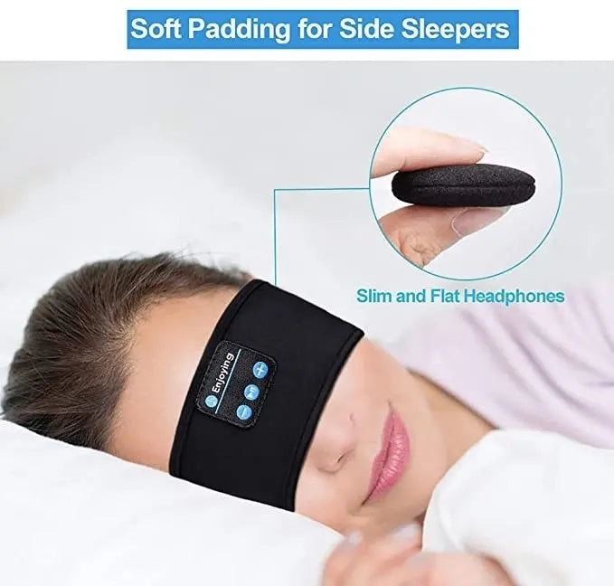 Wireless Stereo Headset with Headband for Running, Sleeping and Music - Black - Image 4