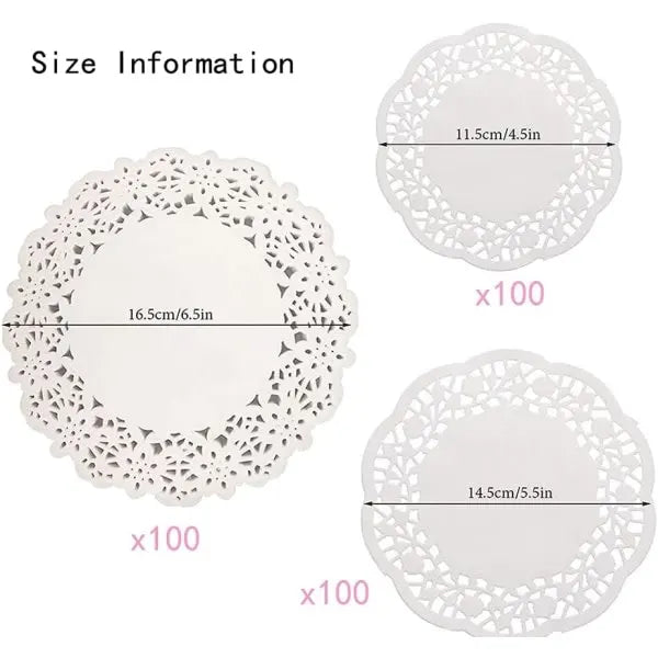 300 Sheets White Lace Paper, Cake Paper (White) - Image 2