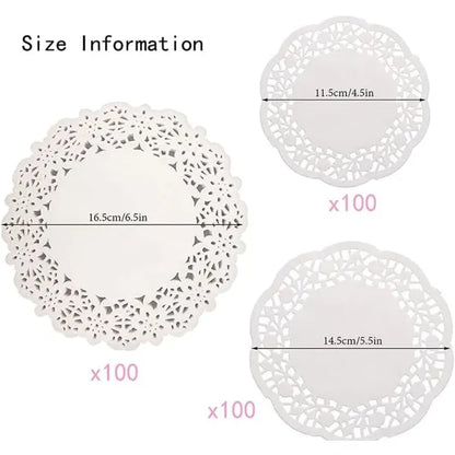 300 Sheets White Lace Paper, Cake Paper (White) - Image 2
