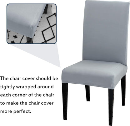 Chair Covers Set of 4 or 6, Stretch Removable Washable Chair Covers Decoration Slipcovers Seat Covers for Hotel Wine Red-tfrf wine Red 6pcs - Image 3