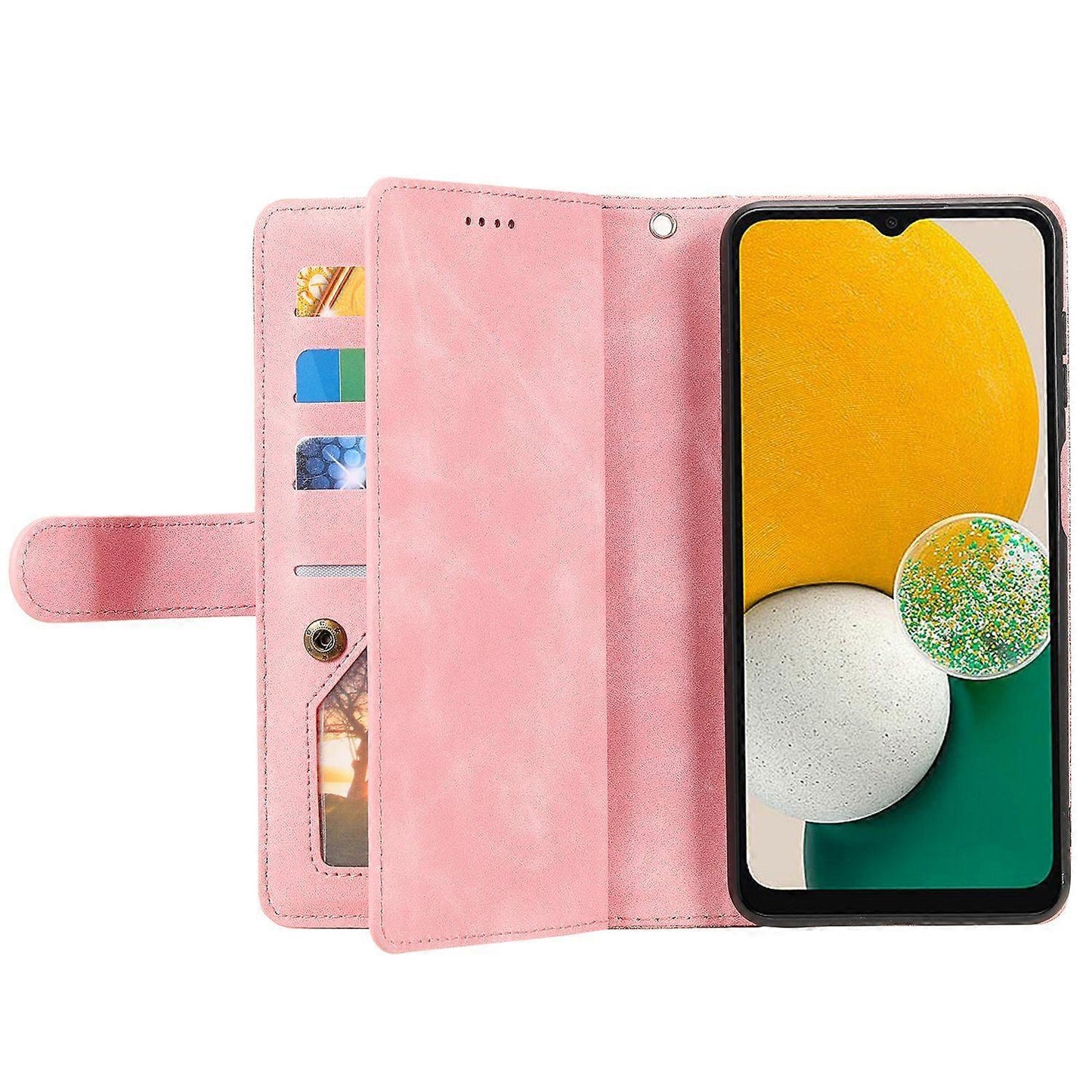 Compatible with Samsung Galaxy S25 Case PU Leather Phone Case with Zipper Wallet 9 Card Slots_yux - Image 2
