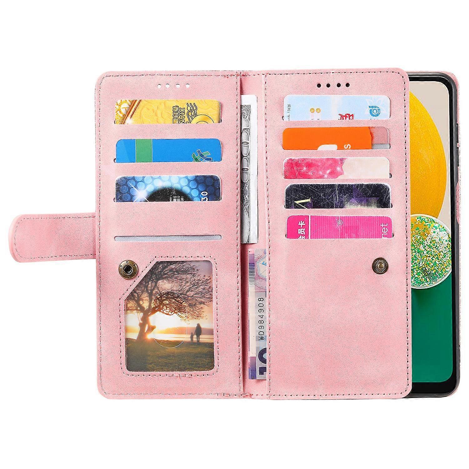 Compatible with Samsung Galaxy S25 Case PU Leather Phone Case with Zipper Wallet 9 Card Slots_yux - Image 3
