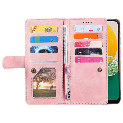 Compatible with Samsung Galaxy S25 Case PU Leather Phone Case with Zipper Wallet 9 Card Slots_yux - Image 3