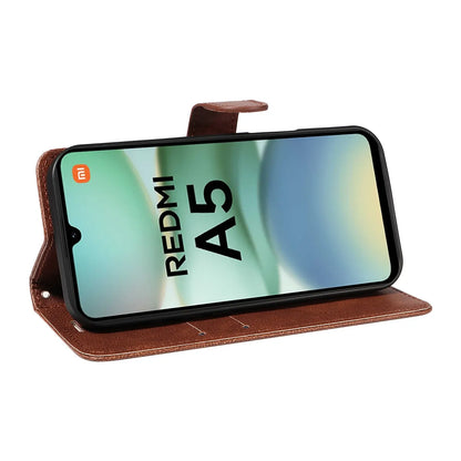 SKALO Xiaomi Redmi A5 4G PU Leather Wallet Case - More Colors_MGF Brown - Image 8