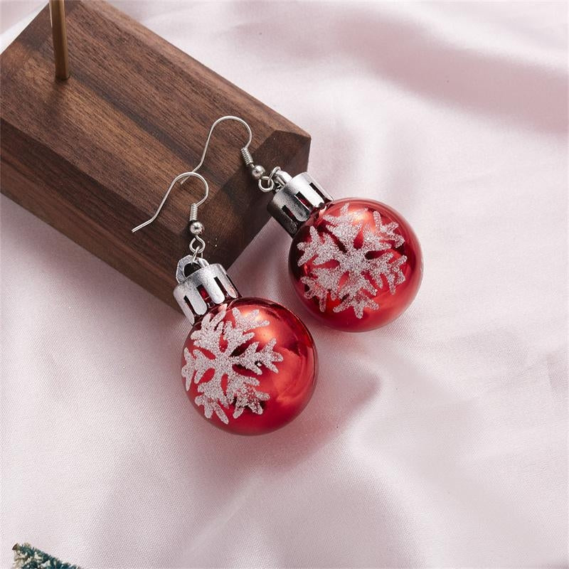 Earrings Christmas Balls Red - Christmas Red Red Red - Image 3