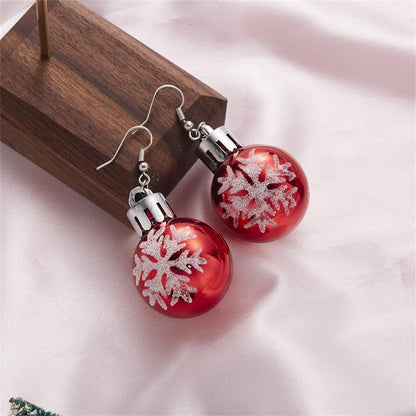 Earrings Christmas Balls Red - Christmas Red Red Red - Image 3