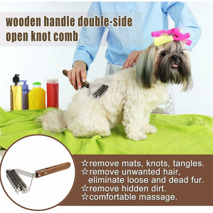 Coat King Undercoat Comb for Pets Dog Dematting Comb Pet Grooming Brush Tool Hair Removal 17+9 Double Sided Teeth Undercoat Comb (DUAL) - Image 3