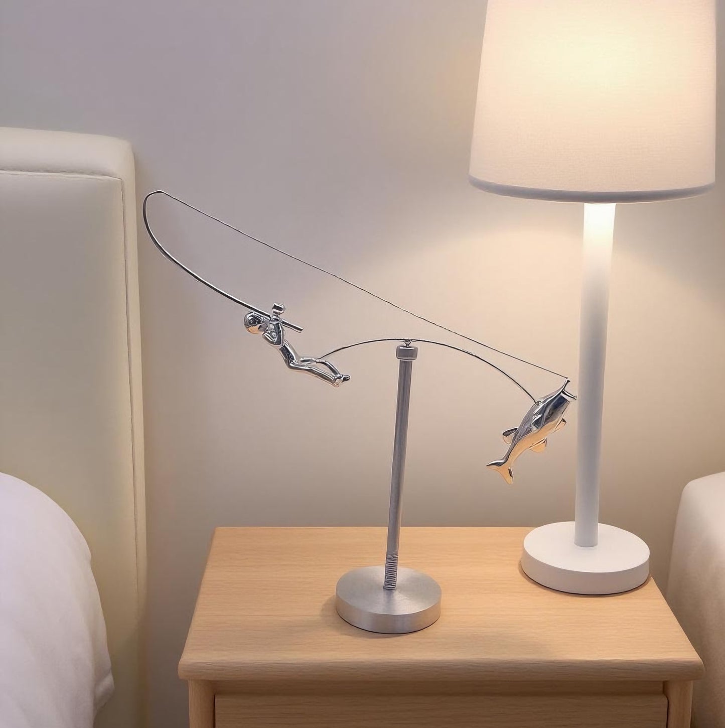 The Balancing Fisherman Sculpture - Kinetic Desk Art Decor, Office Zen Toy, Gift for Dad - Image 7