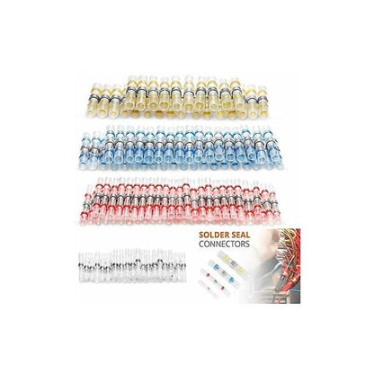 500pcs Electrical Cable Lugs Solder Heat Shrink Tubing, Maidodo Heat Shrink Tubing Solder Butt Joint Insulated Electrical Contacts Waterproof Marine Automotive - Image 4