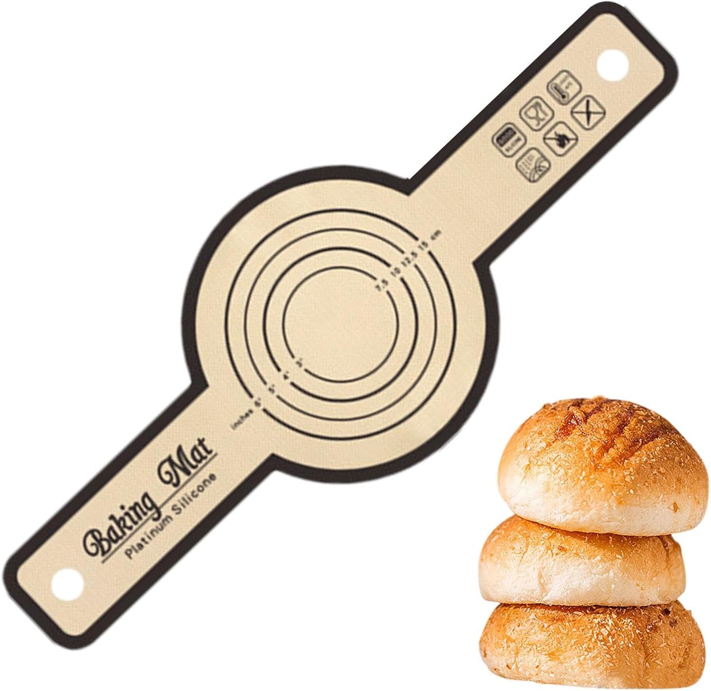 Dough Rolling Mat, Silicone Dough Mat | Foldable Silicone Bread Lifter Bread Baking Mat, Kneading Rolling Mat Silicone Bread Mat with Precise Scale_max - Image 4