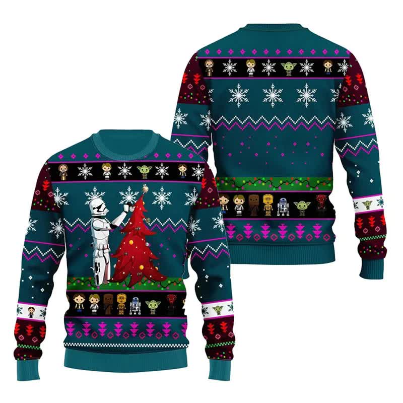 Santa Claus Darth Vader Ugly Christmas Sweater Star Wars The Mandalorian Men's Sweater Autumn Winter Women's Sweatshirt style 2 style 2 style 2 M - Image 3