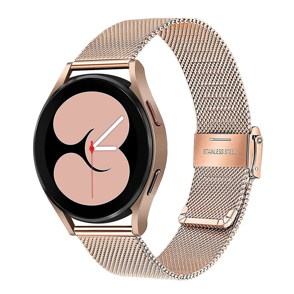 Compatible with Samsung Galaxy Watch 4 5 6 Bracelet Case 40mm 44mm Mesh Loop Stainless Steel Strap Bling Case Gold Set watch6 40mm - Image 2